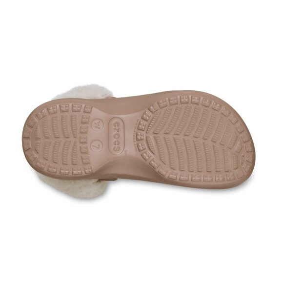 NEW CROCS Sizes 9, 10 Women's Classic Platform Fuzz Lined Clog - Latte - Picture 3 of 6